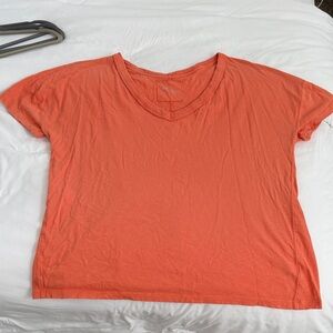 Aerie Bright Orange V-Neck Tee